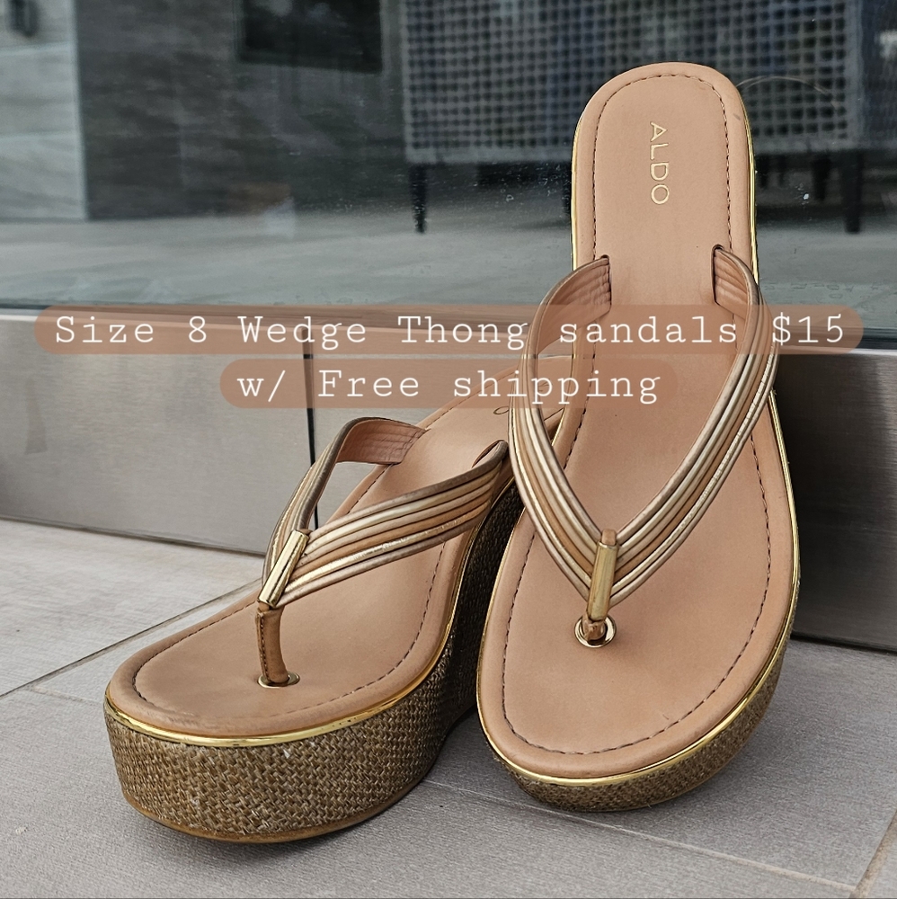 Wedge thong sandals